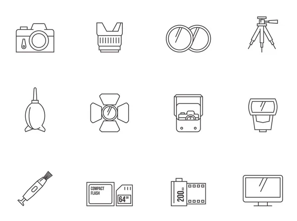 Photography icons set — Stock Vector