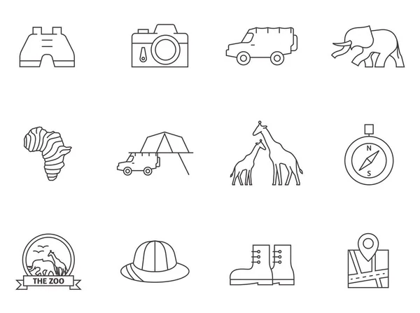 Safari icons set — Stock Vector