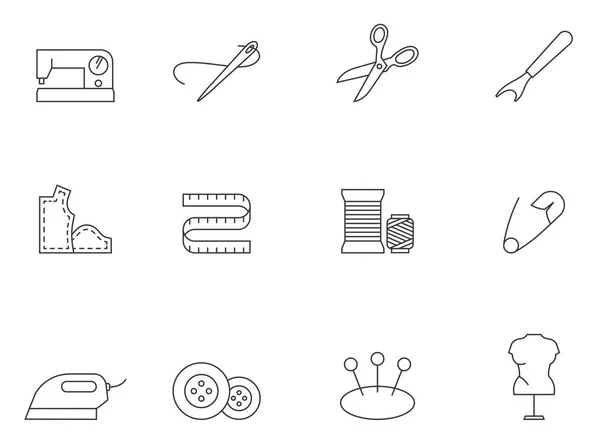 Nähen Icons Set — Stockvektor