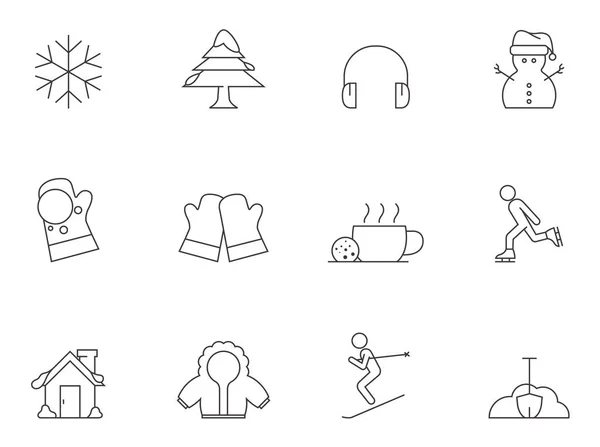 Set icone invernali — Vettoriale Stock