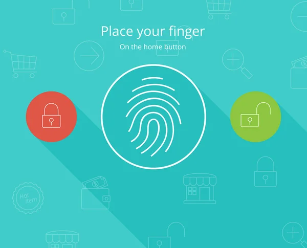 Смартфон відбитка пальця безпеки — стоковий вектор