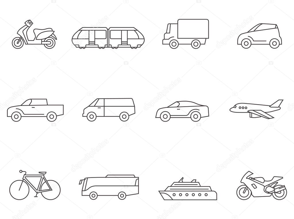 Transportation icons series