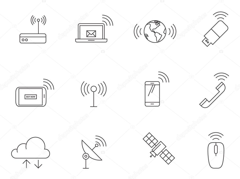Wireless technology icons