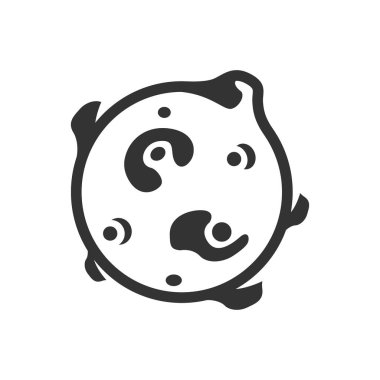 Gezegen simgesi tek gri renkte. 