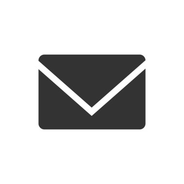 Tek gri renk zarf simgesi. 