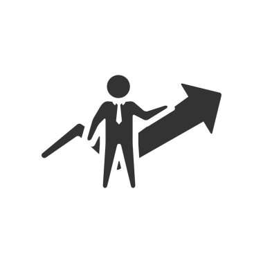 İşadamı grafik simgesini tek renkli.