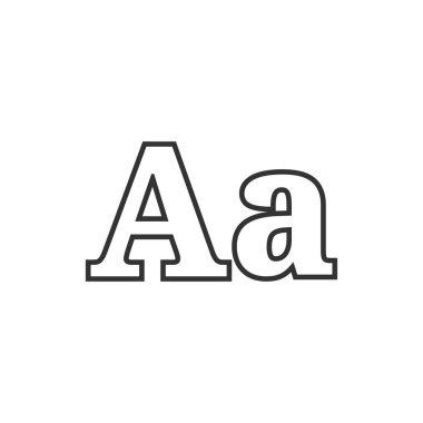 Tek gri renkli yazı tipi simgesi. 