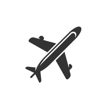 Uçak simgesi tek gri renkte. 