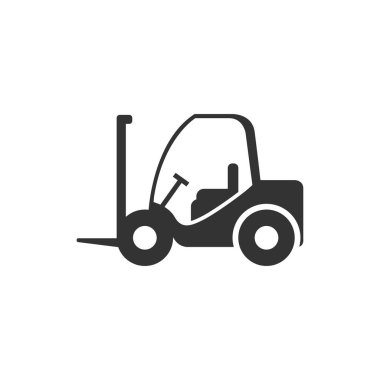 Tek renk simgesinde forklift. 