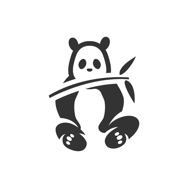 Panda simge tek gri renkte. — Stok Vektör