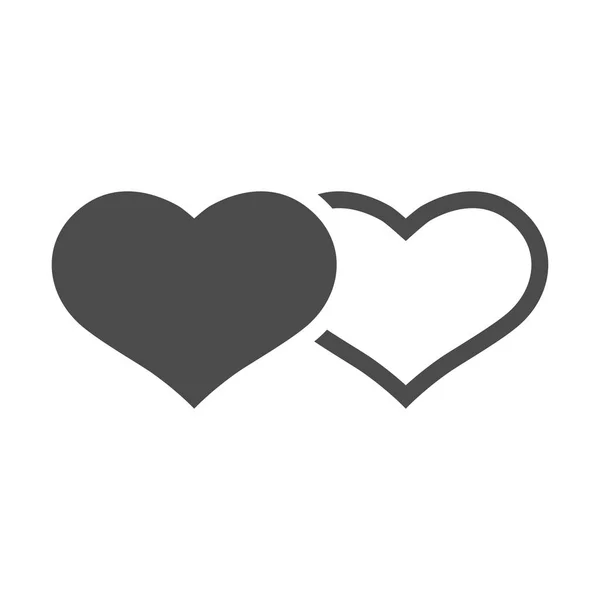 Srdce tvar ikony — Stockový vektor