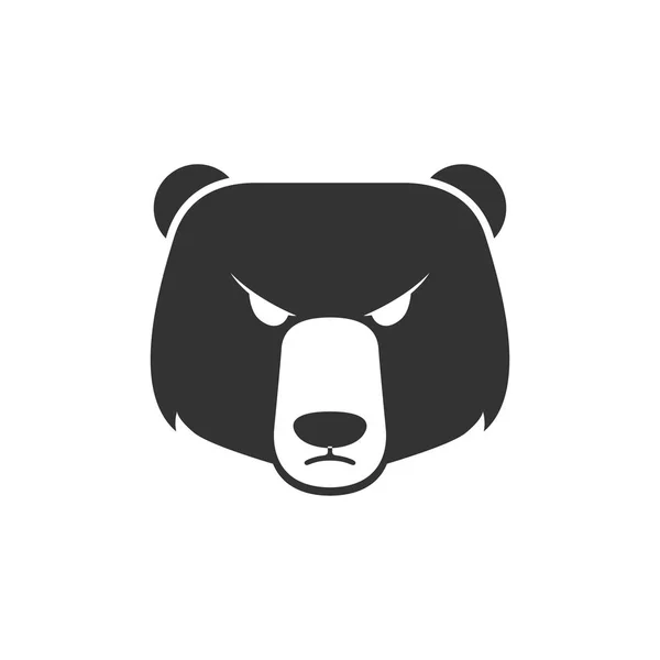 Icono del oso en un solo color gris . — Vector de stock