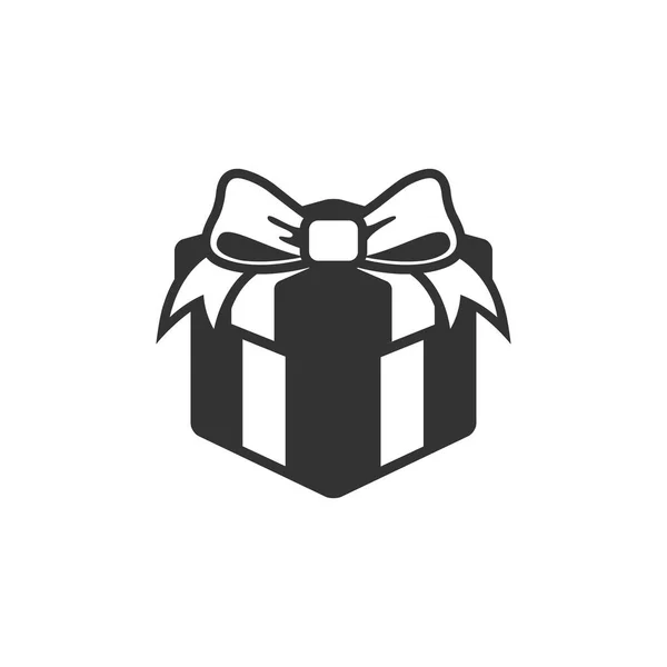 Gift box icon in single grey color. — Stock Vector