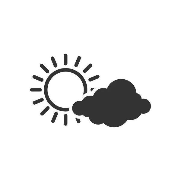 Pronóstico del tiempo parcialmente nublado icono — Archivo Imágenes Vectoriales