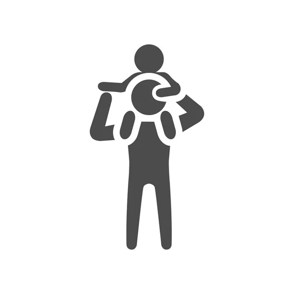 Man holding kid icon — Stock Vector