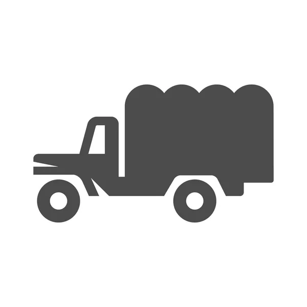 Camión militar icono — Vector de stock