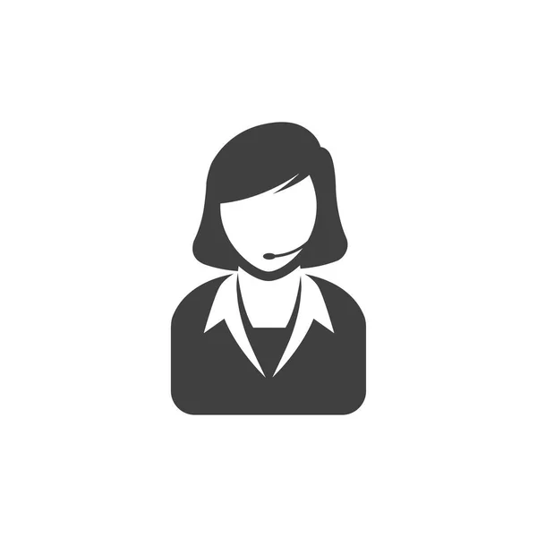 Icono de recepcionista femenina — Vector de stock