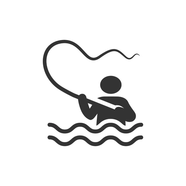 Icône de pêche en couleur unique . — Image vectorielle