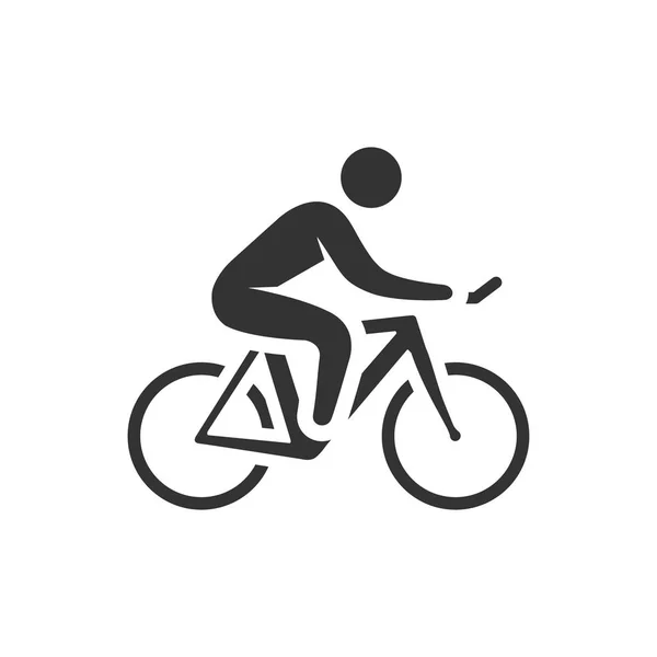Cycling icon in single grey color. — Stock Vector