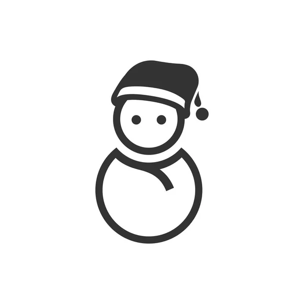 Εικονίδιο ενιαία χιονάνθρωπος — Διανυσματικό Αρχείο