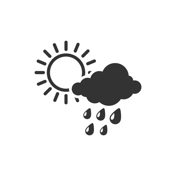 Météo nuageuse en partie pluie — Image vectorielle