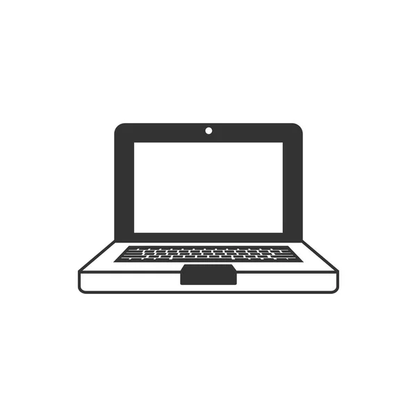 Icône ordinateur portable en une seule couleur . — Image vectorielle