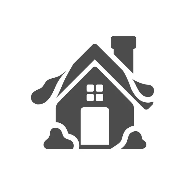 Icona della casa invernale — Vettoriale Stock
