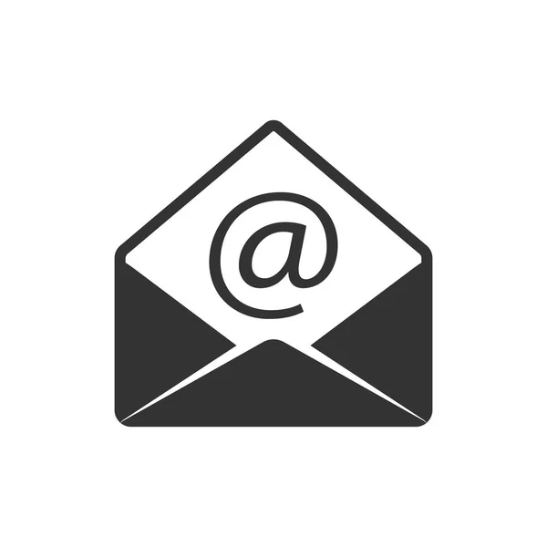 Email icon in single grey color. — Stock Vector