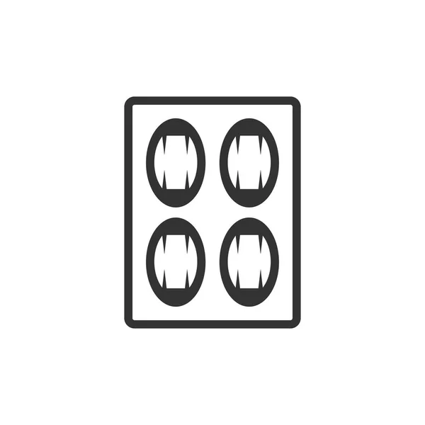 Pills icon in single grey color. — Stock Vector