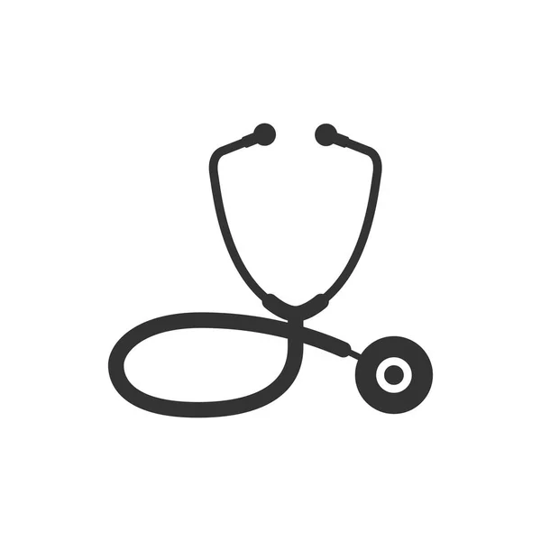 Icona dello stetoscopio in singolo colore grigio . — Vettoriale Stock