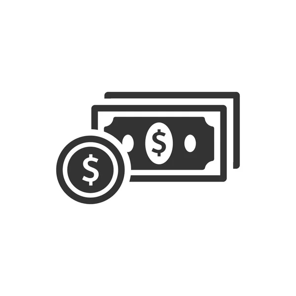 Geld pictogram in één grijze kleur. — Stockvector