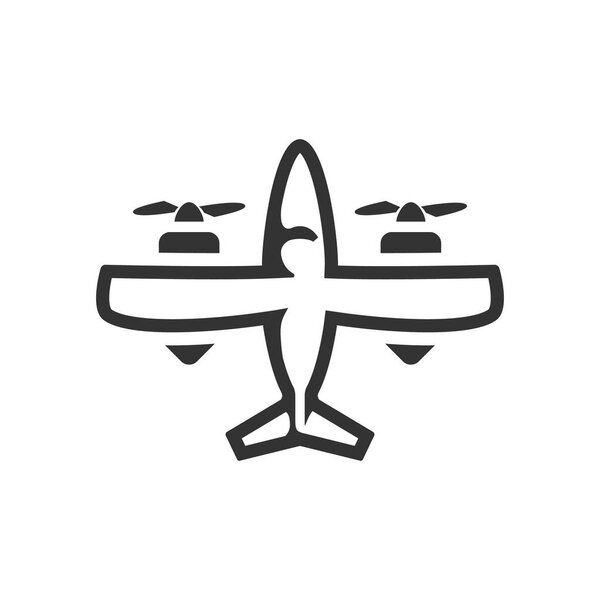 Vintage airplane icon