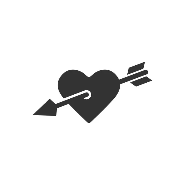 Icono de corazón de flecha — Vector de stock