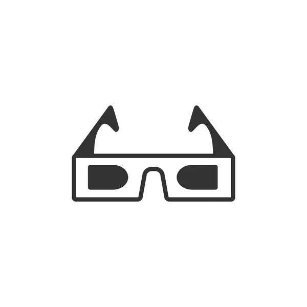 3D-Brillen-Symbol in einfarbiger Farbe. — Stockvektor