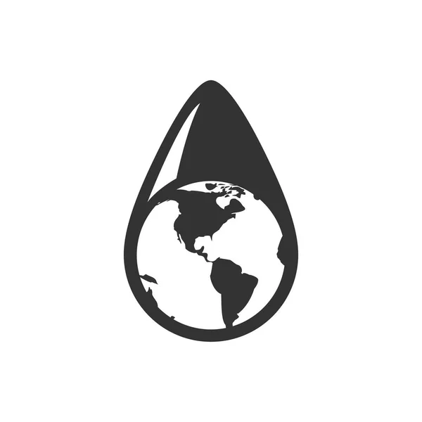 Ícone gota de água da Terra — Vetor de Stock