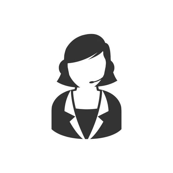 Vrouwelijke receptioniste pictogram — Stockvector