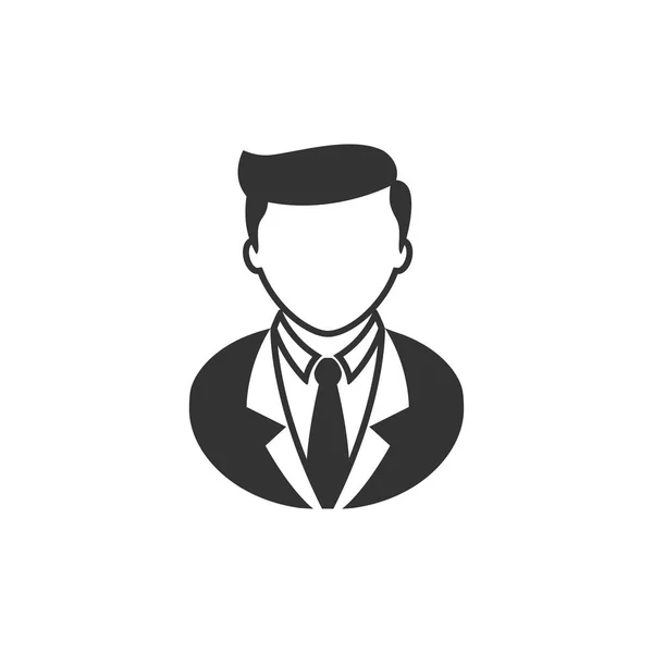 Icono de hombre de negocios en un solo color gris . — Archivo Imágenes Vectoriales