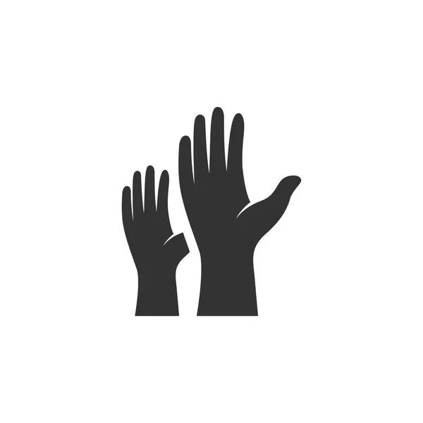 Icône mains en couleur unique . — Image vectorielle