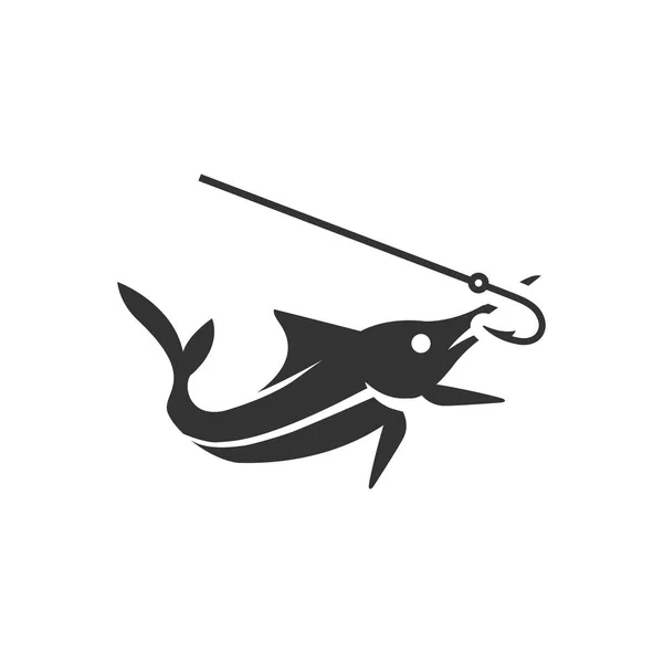 Hooked fish icon — Stock Illustration Hooked fish icon Stock Illustration