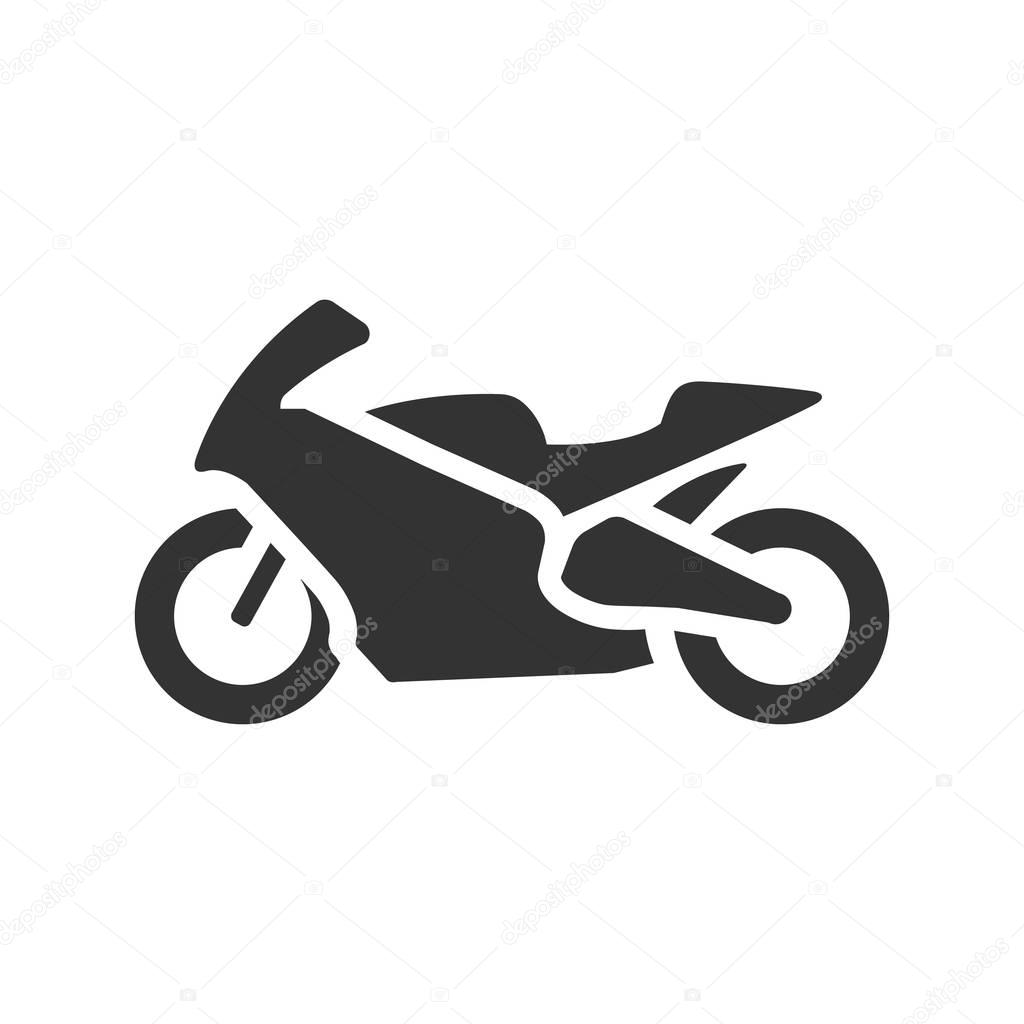 Motorcycle icon in single grey color.