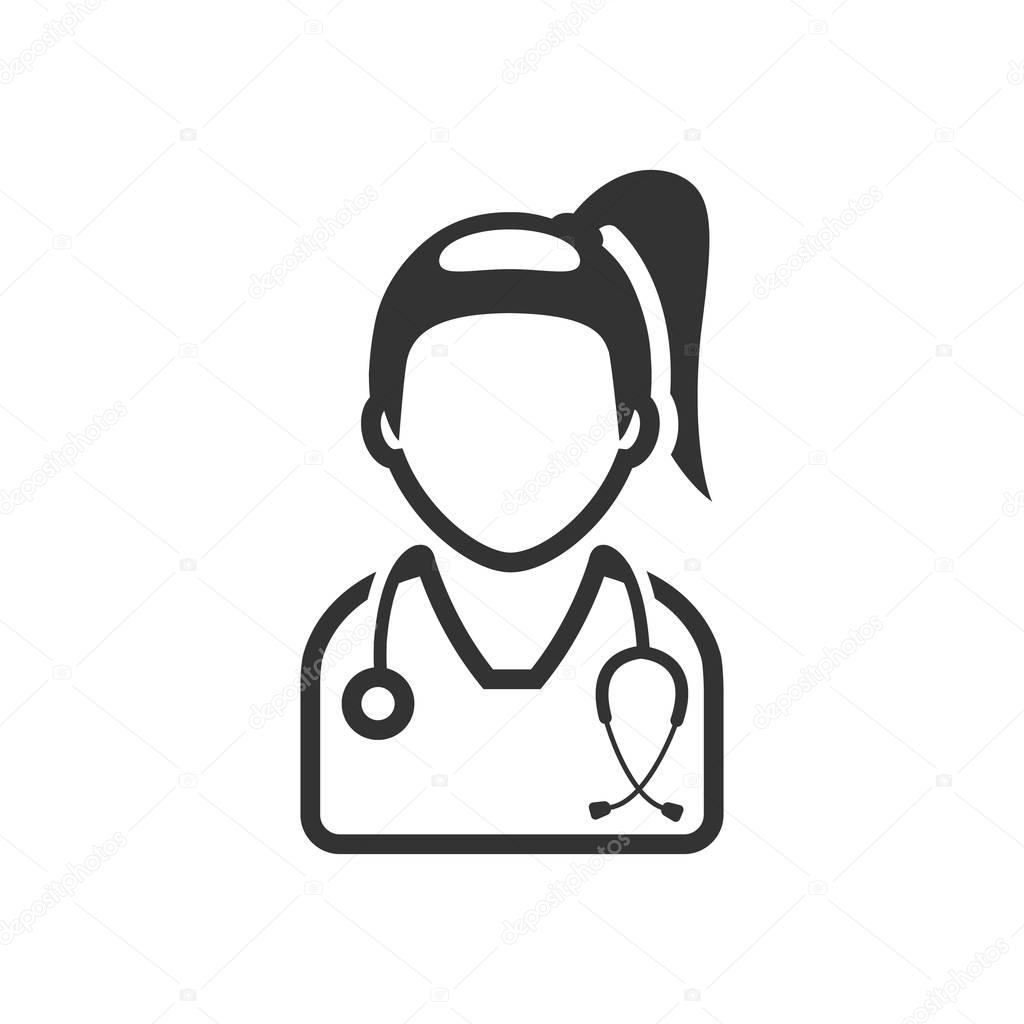 Woman doctor icon 