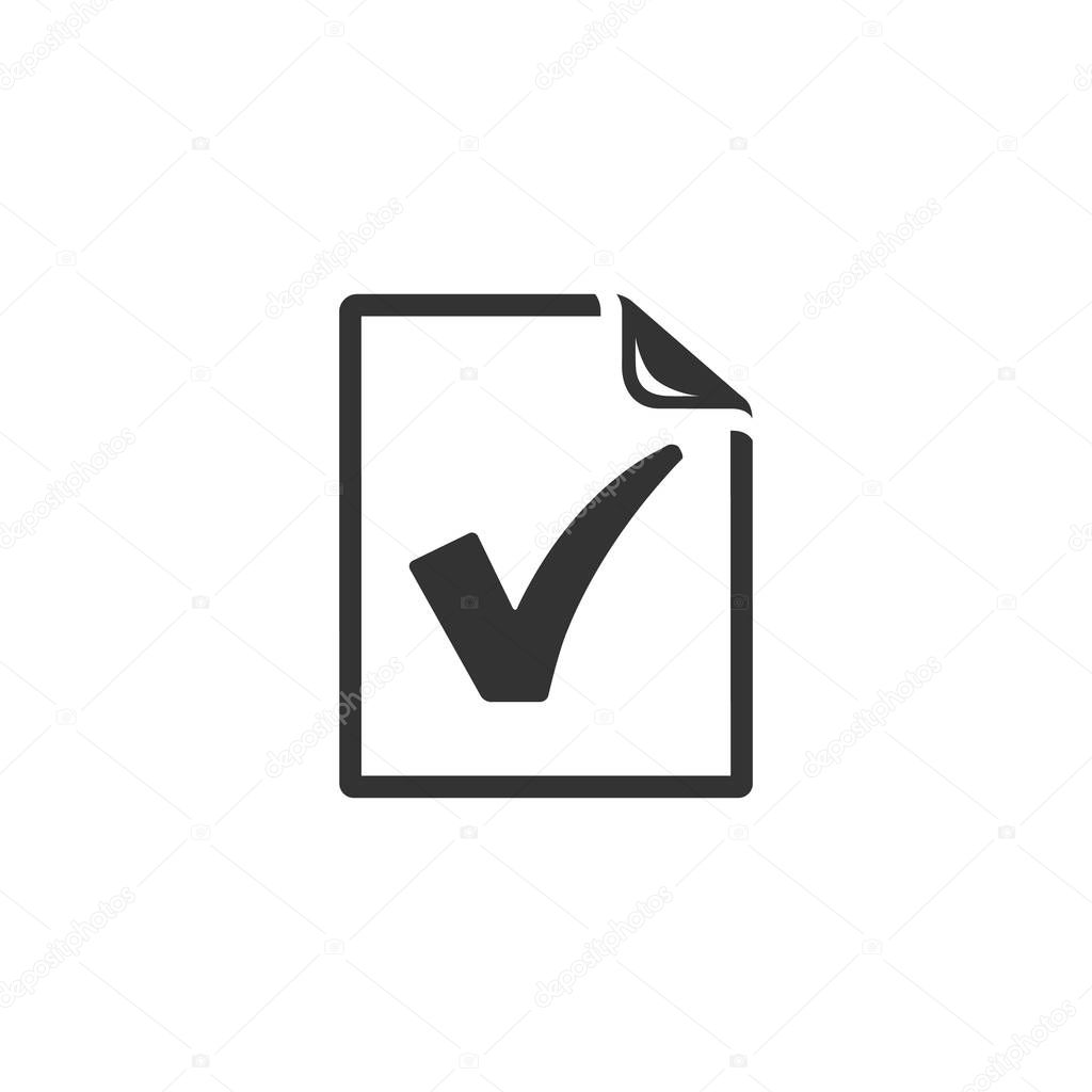 Checkmark icon in single grey color. 