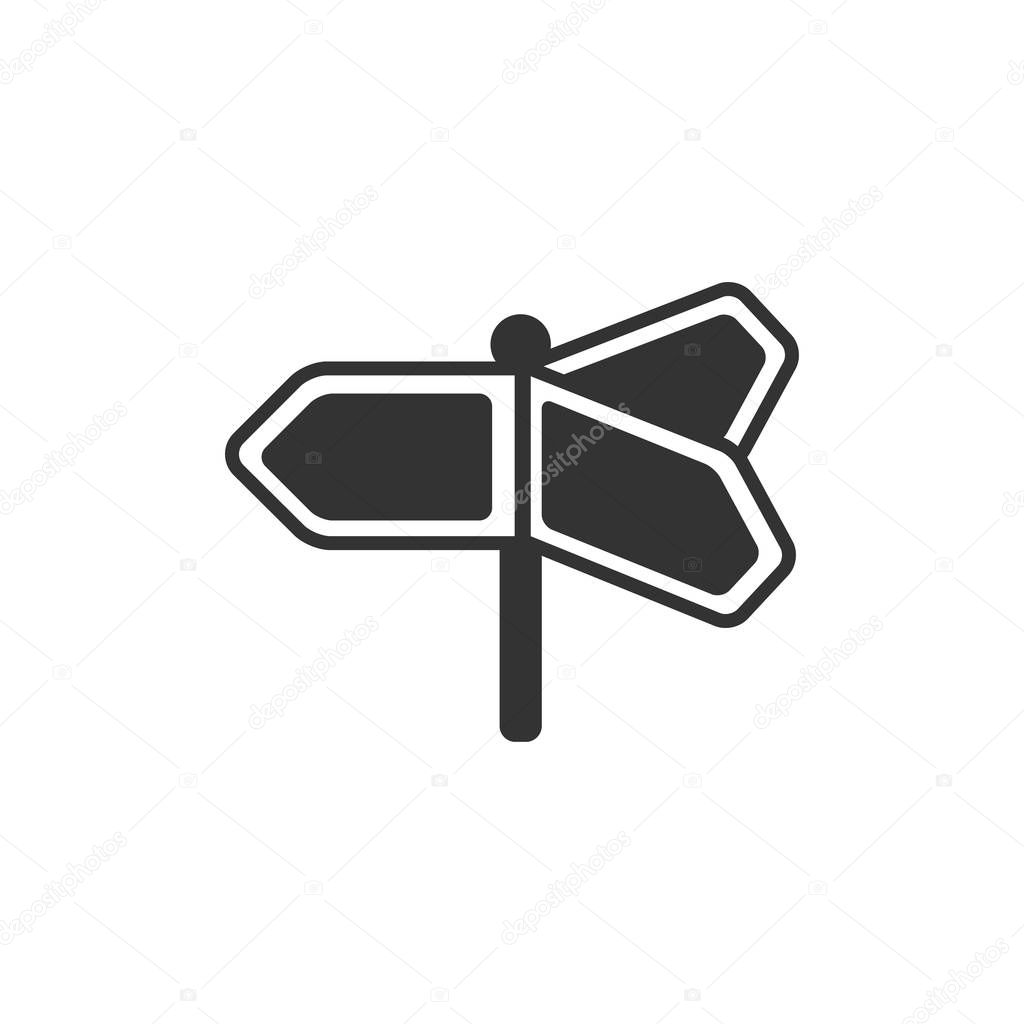 Road sign post icon