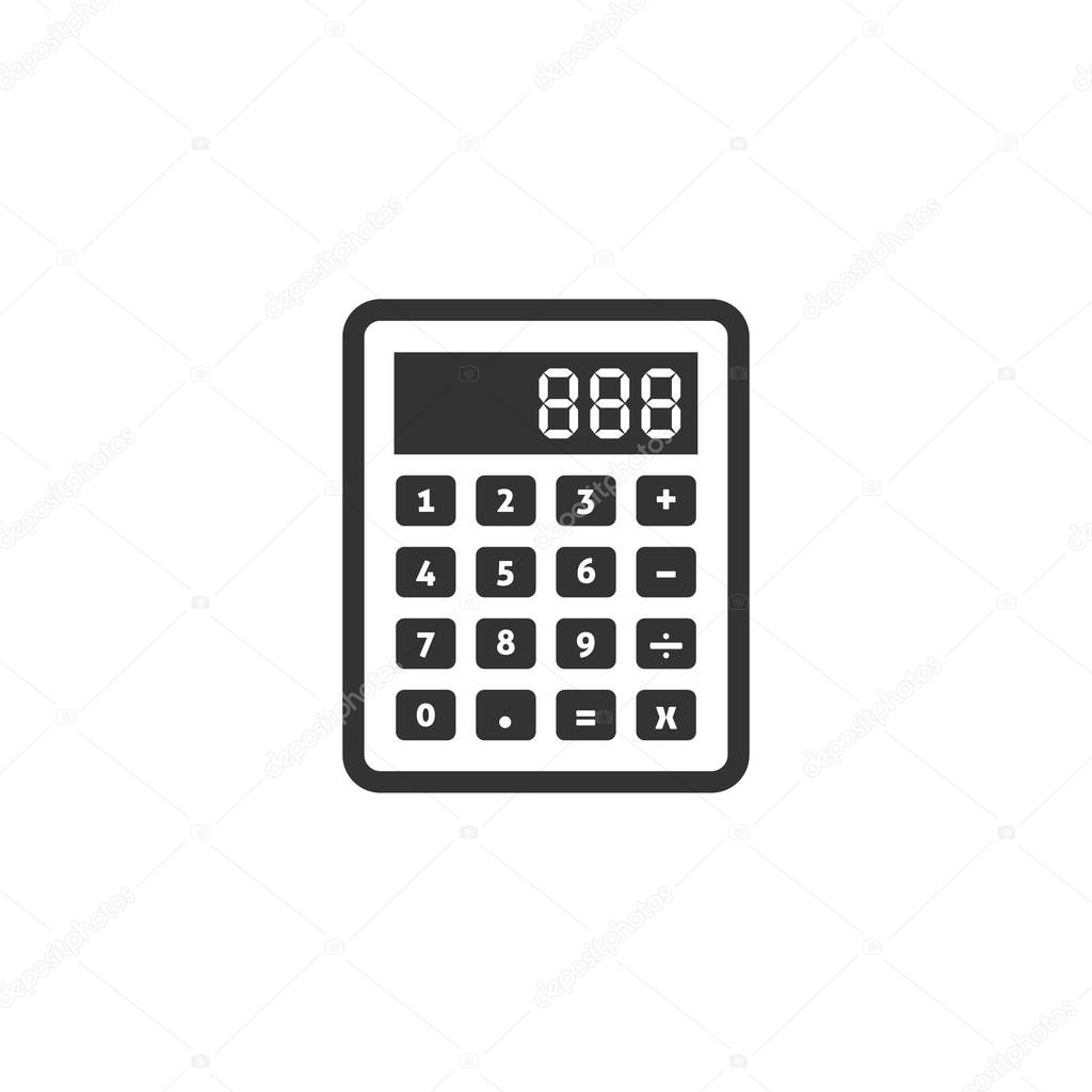 Calculator icon in single grey color. 