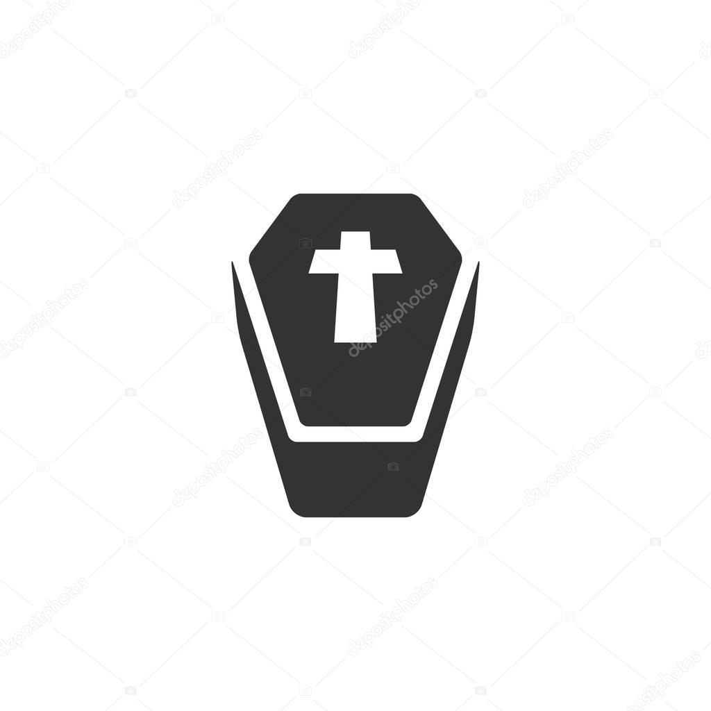 Coffin icon in single color.