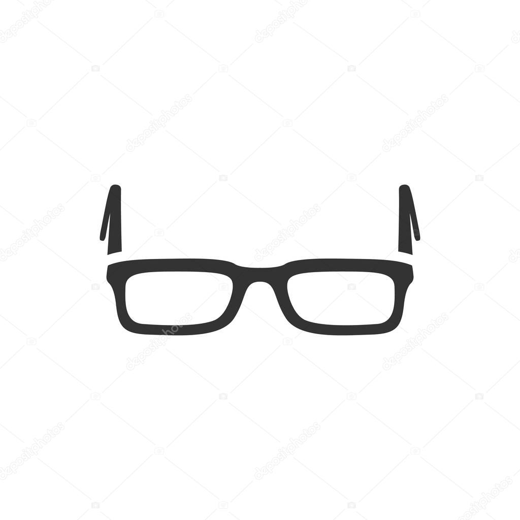 Eyeglasses icon in single grey color. 