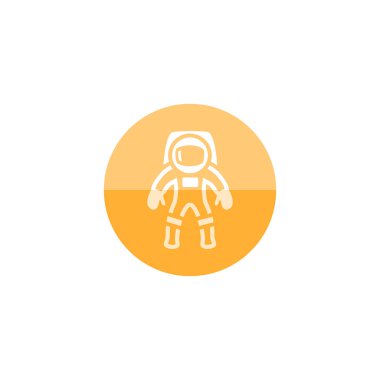 Düz renk daire tarzı astronot simgesi