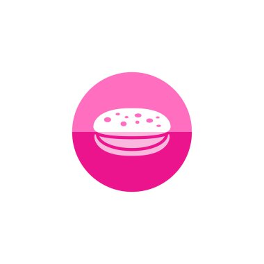 Düz renk daire tarzı pasta simgesi. 