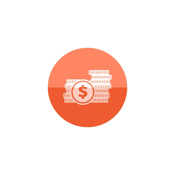 Munten geld pictogram — Stockvector