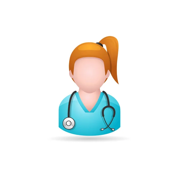 Mujer icono médico — Vector de stock